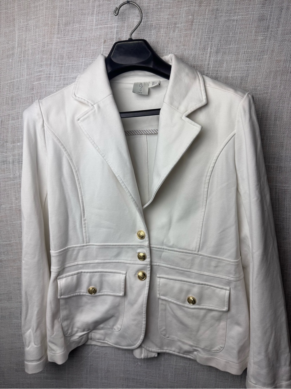 Joie White Tailored Blazer with Gold Buttons